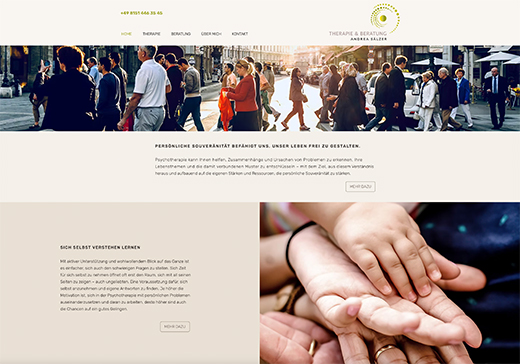 Website Andrea-saelzer.de, Grafik- und Webdesign DIRRIGL DESIGN