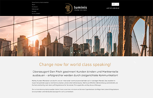 Website Luminis-behnke.de, Grafik- und Webdesign DIRRIGL DESIGN