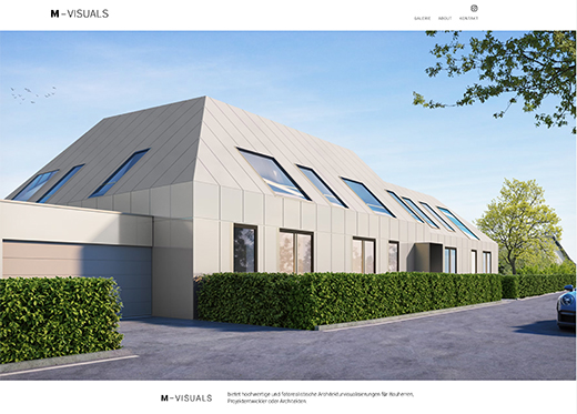 Website m-visuals.de, Grafik- und Webdesign DIRRIGL DESIGN